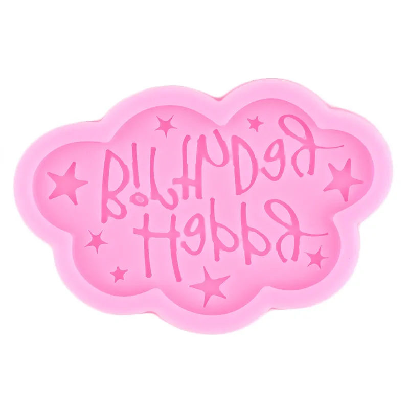 Description Picture 6 of itemDIY Cloud Shape Happy Birthday Letters Silicone Mold Cupcake Baking Chocolate Fondant Molds Candy Cake Dessert Decorating Tools