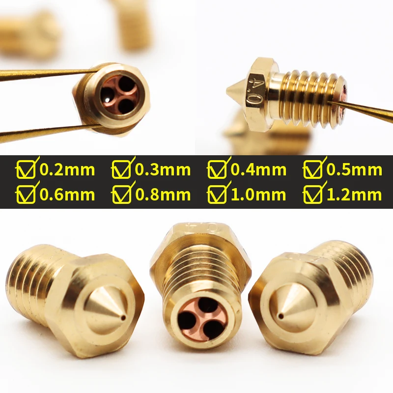 3D Printer Parts CHT High Flow Clone Nozzle 0.2mm-1.2mm For 1.75MM Supplies CR10 CR10S Ender-3 Extruder Head 3D Printer Nozzle