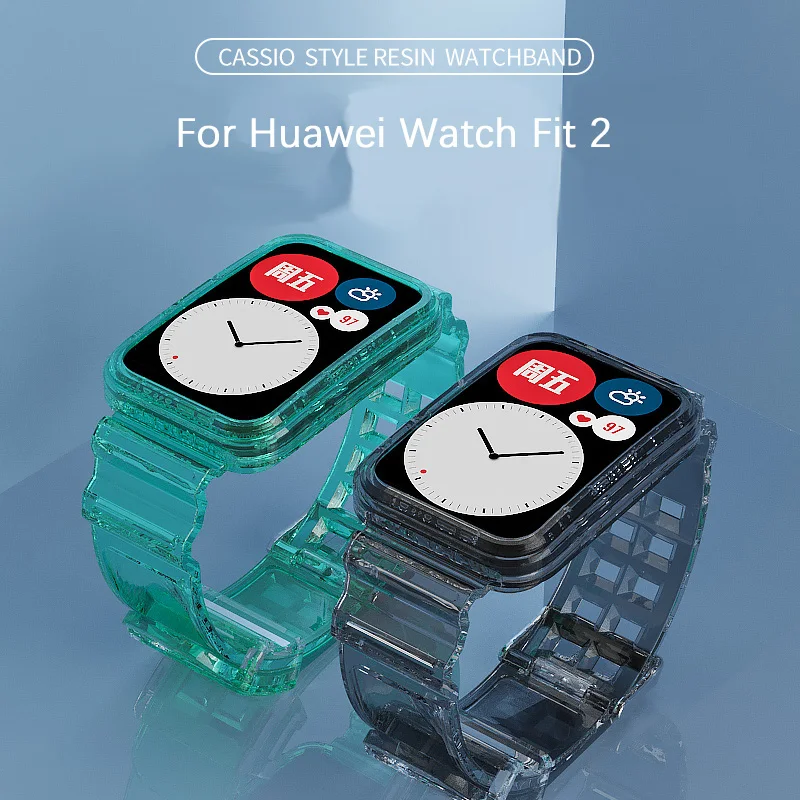 Soft Case+integrated Clear Band For Huawei Watch Fit 2 New Strap