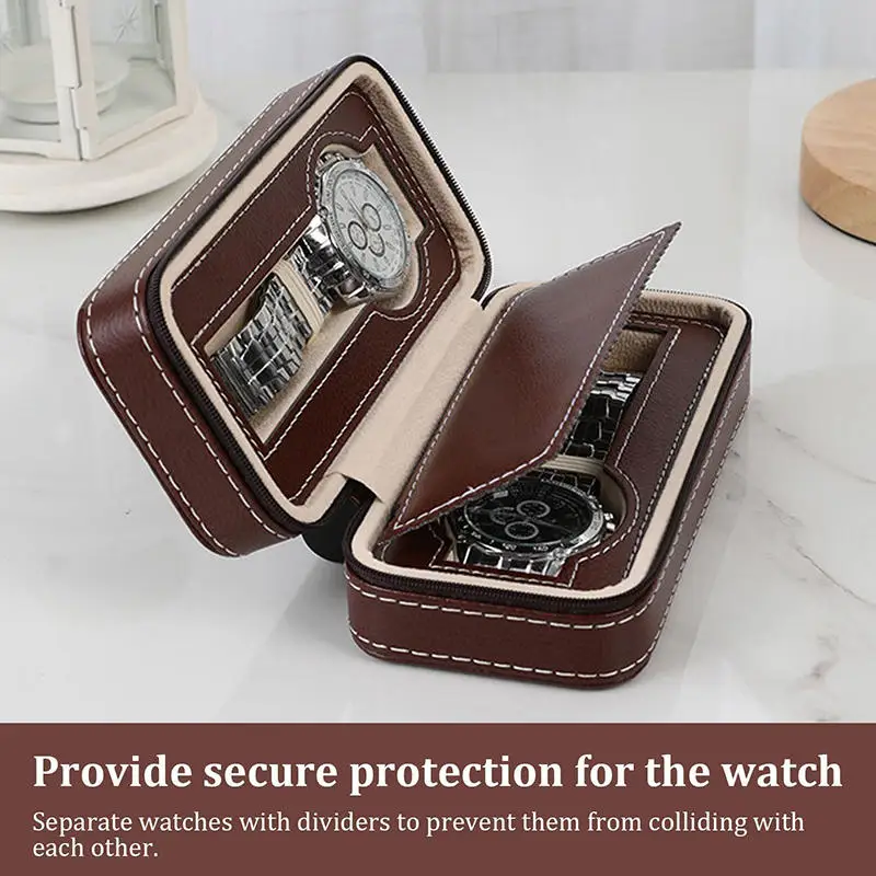 2025 New 2/4/8 Girds Portable Watch Storage Boxes Organizer with Zipper Classic Style Multifunctional Watch Display Box