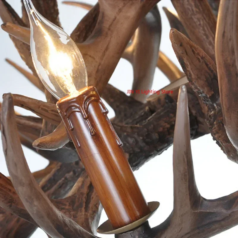 Resin Antler Ceiling Chandelier Pendant Light For 2/4/6 Arms