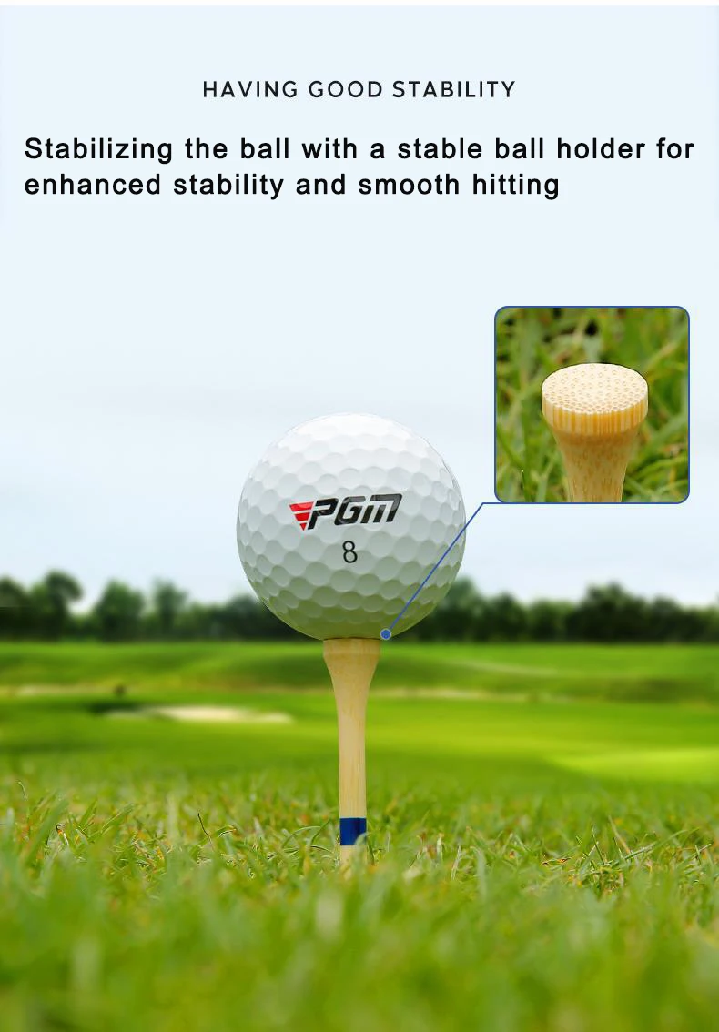 PGM Golf Bamboo TEE Adjustable Height Ball Studs Long and Short Ball Ladders Golf Supplies Depth Marking Tee Golf Supplies