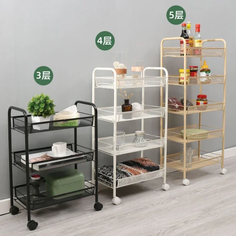 Storage Rack Multi-storey Salon Trolley Shower Room Belt Wheel Multi-function Salon Trolley Metal Save Space Carro Furniture