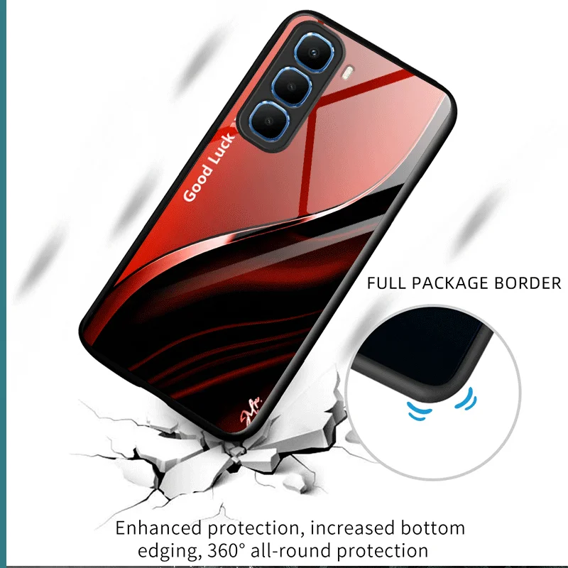 Enhanced Gradient Tempered Glass Protective Phone Case