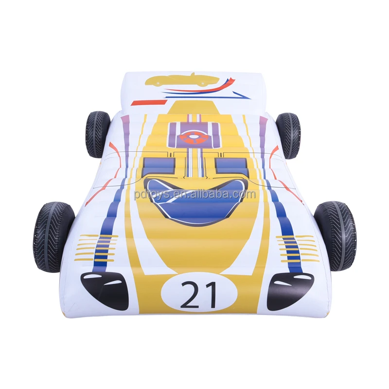 Inflatable Ride-On PVC Air Mattress Pool Float Sports Car Design for Adults for Water Beach Outdoor Swimming Toys