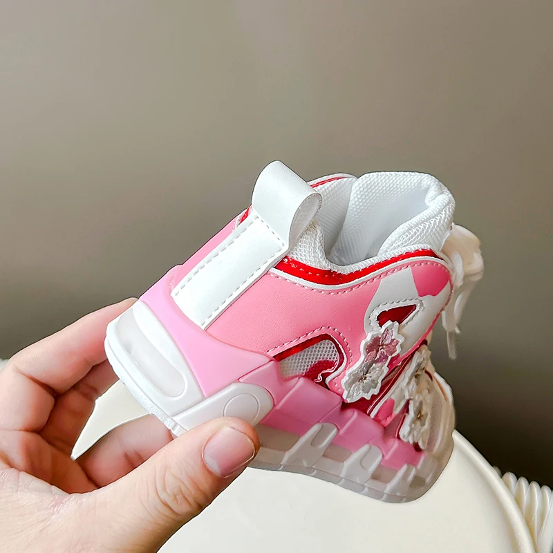 Brand 2024 New Summer Pink Chunky Sneakers Breathable Mesh Thick Sole Girls Sport Shoes Fashion Casual Dad Shoes Female Footwear 5