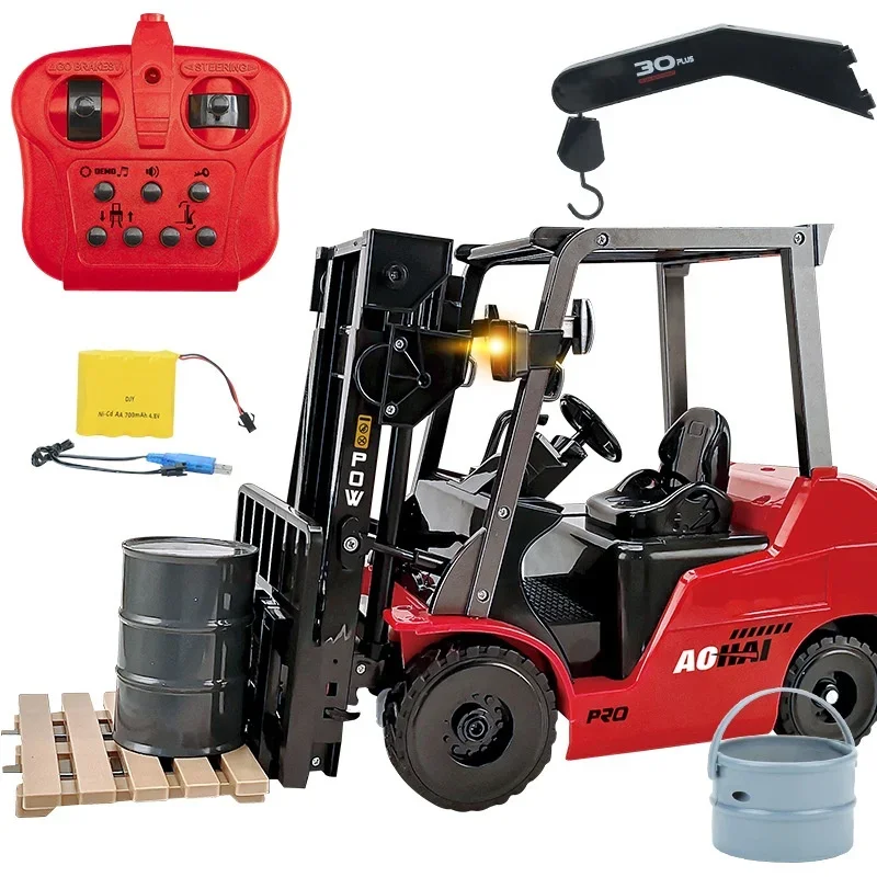 

1:8 2.4g Forklift Truck Rc Remote Control Toys Auto Demonstration Led Light Car Model Collection Christmas Decoration Gitfs Toys
