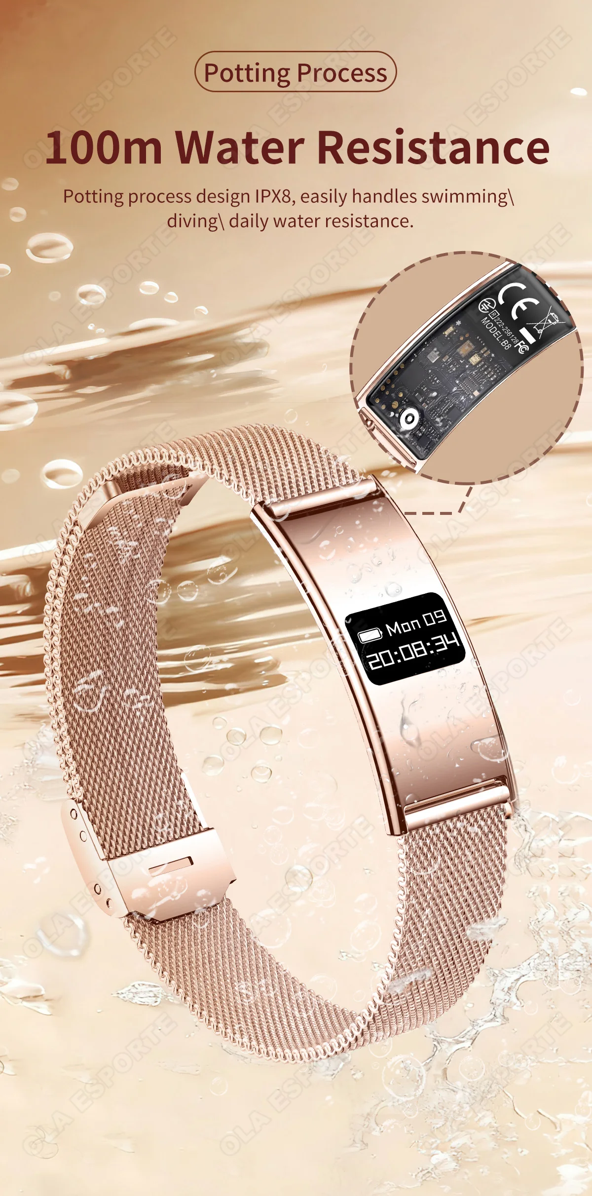 Smart Fitness Armband mit Herzfrequenz