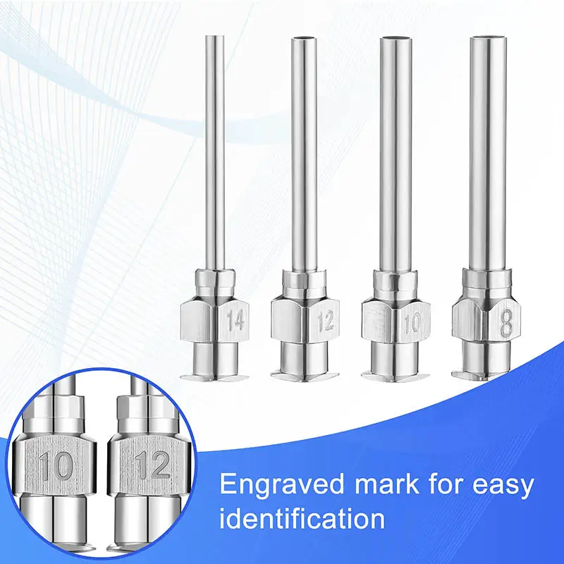 1.5inch 38mm 8/10/12/14/16/18G Stainless Steel Dispensing Luer Lock Needle Set Blunt Tip, for Lab Liquid Glue image 3
