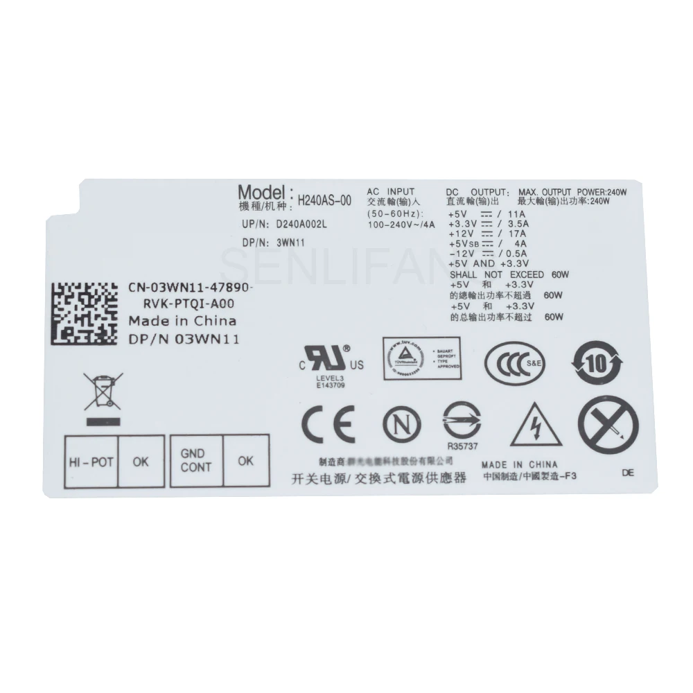 990 3010 7010 9010 240W PSU D240ES-00