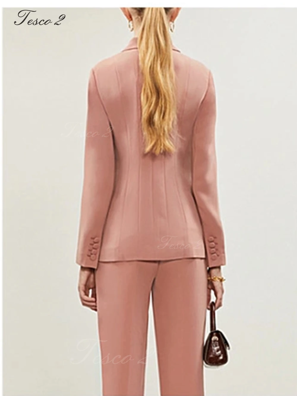 Formal Women's Suit Design Sense Top Four Pocket Decoration Suit For Women  2 Piece Jacket Blazer Pants For Spring Autumn