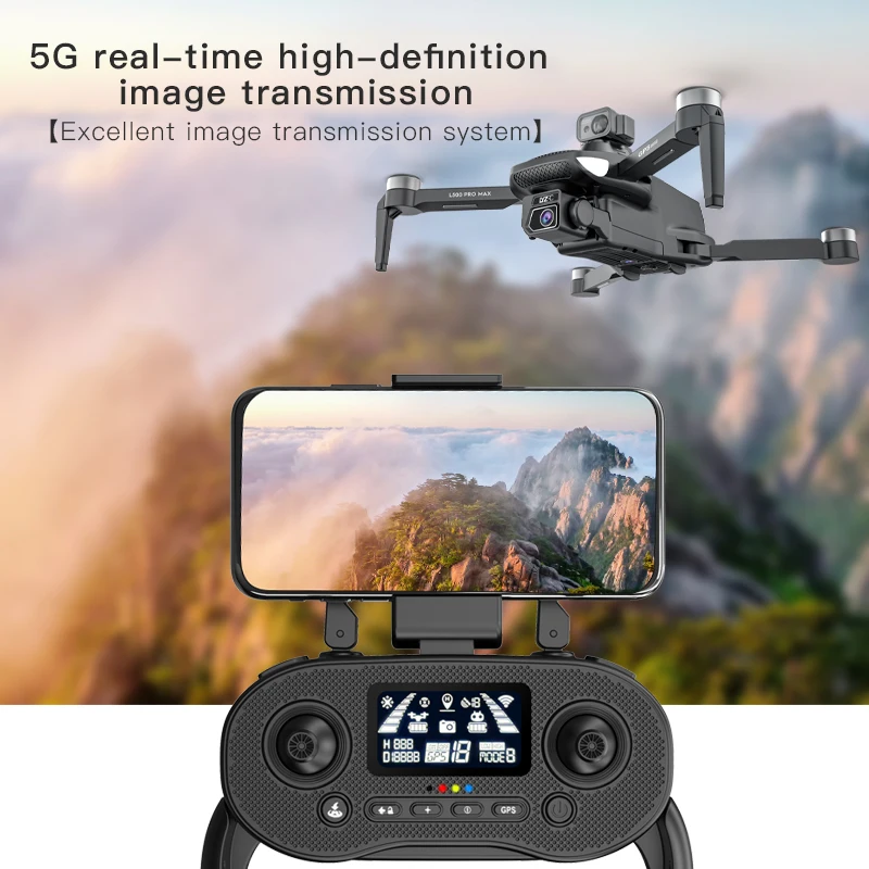 L500 Pro MAX GPS Drone 4K Professional HD Dual Camera With Screen 5G WIFI 360°Obstacle Avoidance Brushless Rc Quadcopter Drone