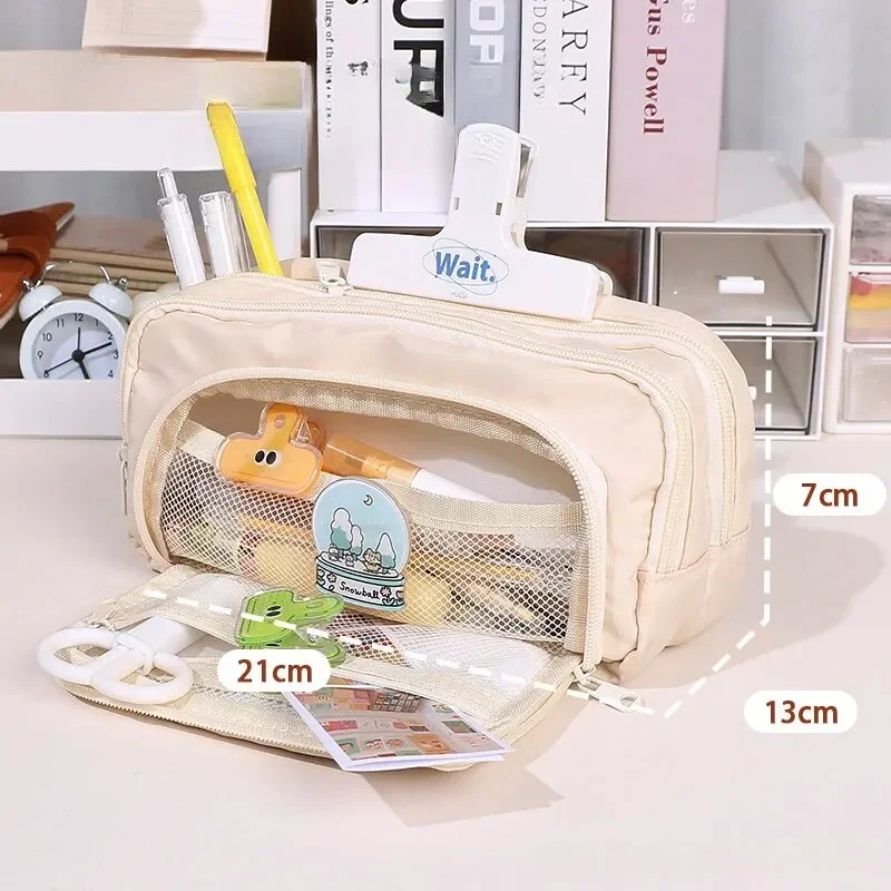Versatile Large Capacity Portable Stationery and Cosmetics Bag
