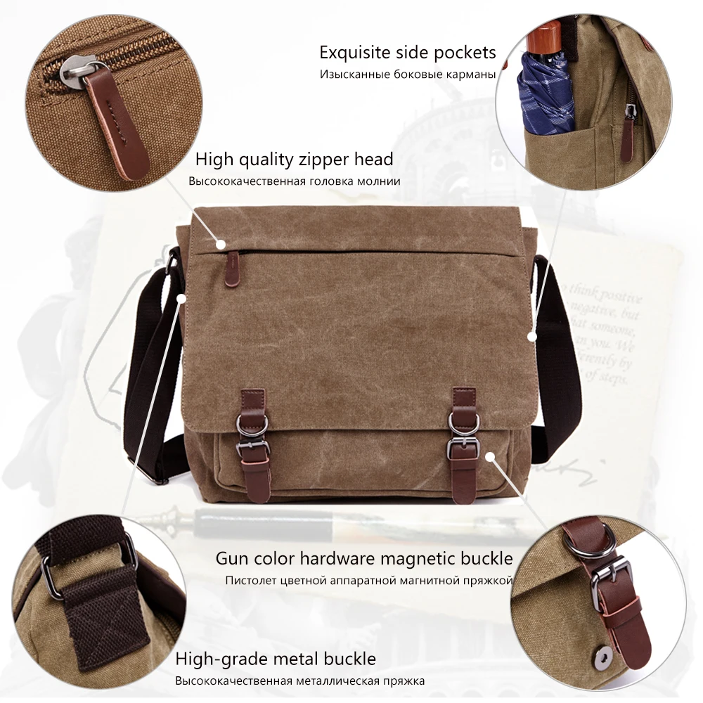 Fashion Canvas Travel Bag for Business Computer Male Shoulder Laptop