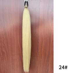 Vibrant Purple Synthetic Ponytail Extension with Rubber Band - Long Straight Hairpiece - 28inches (24)