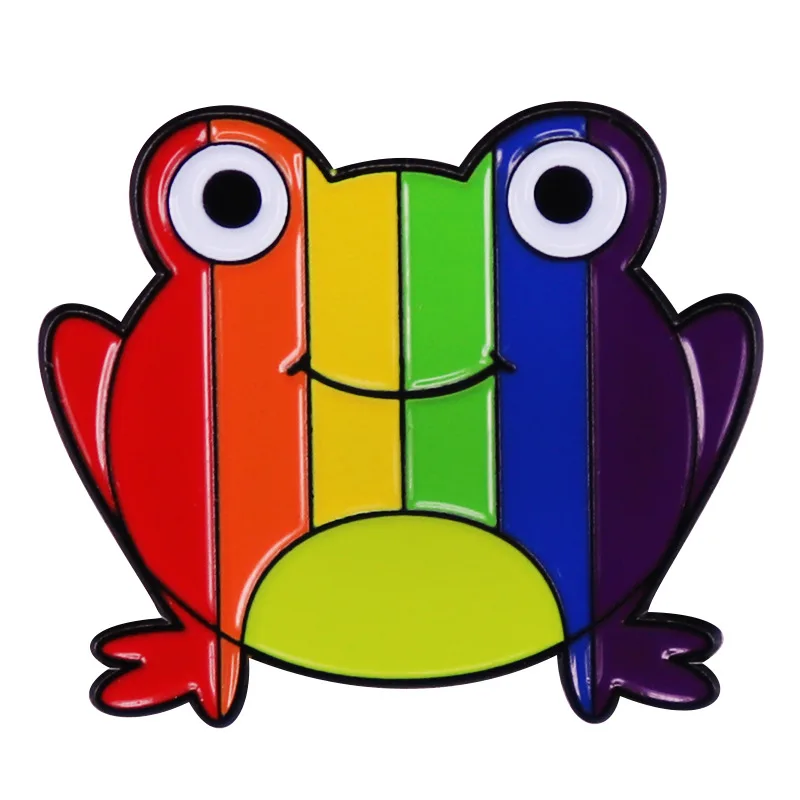 

A1745 Rainbow Flag Froggy Enamel Pins Custom LGBT Frog Brooches Lapel Badges Cartoon Animal Jewelry Gift for Lovers Friends