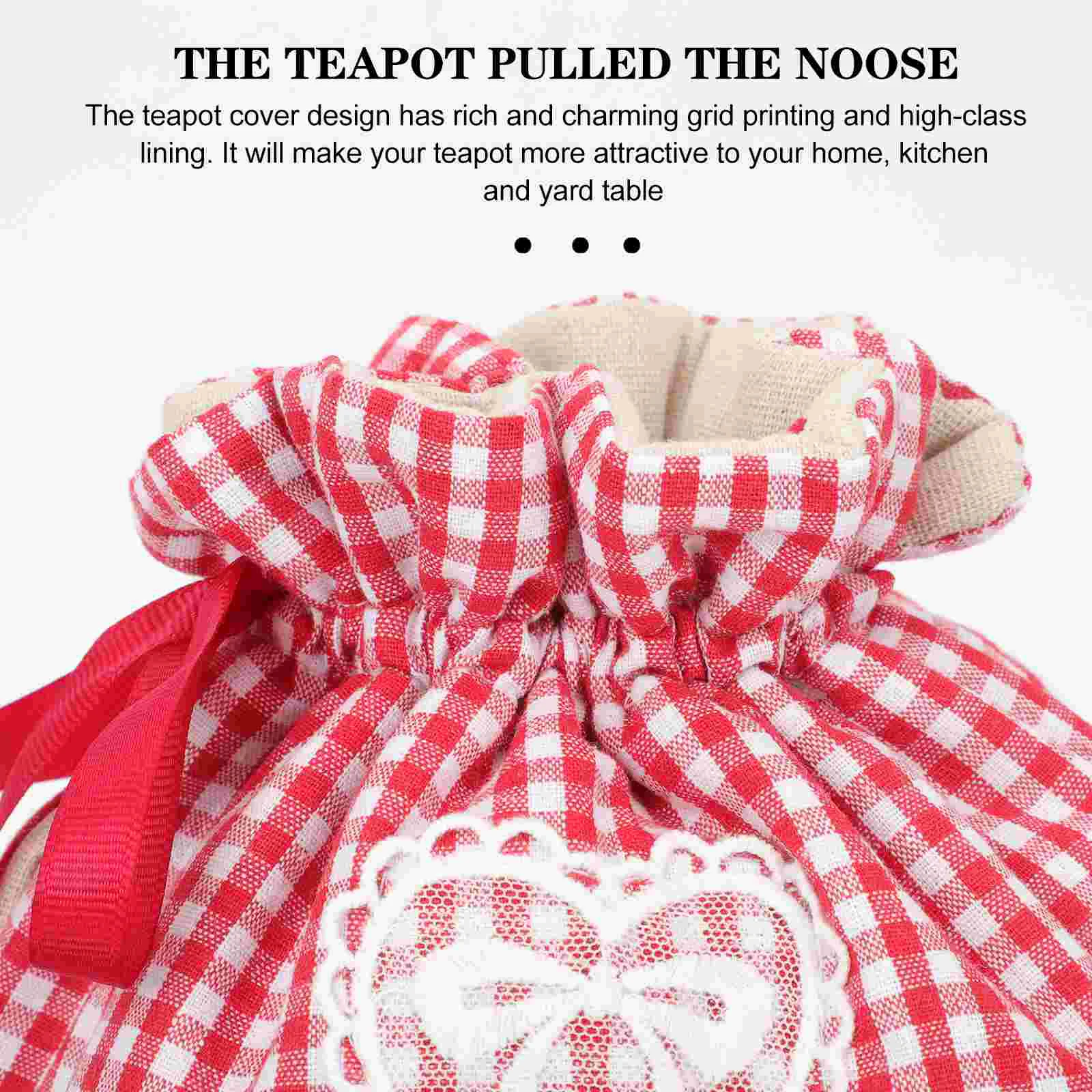 Teapot Insulation Cover Teapot Dust Cover Water Kettle Outdoor Sleeve Drawstring Warmer for Home Household Bottle Cotton Insulated Portable