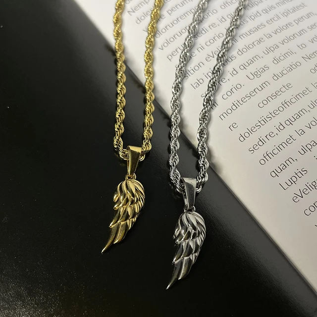 Angel Wing Necklace  Fine jewelry solid silver gold-finish necklaces  bracelets earrings