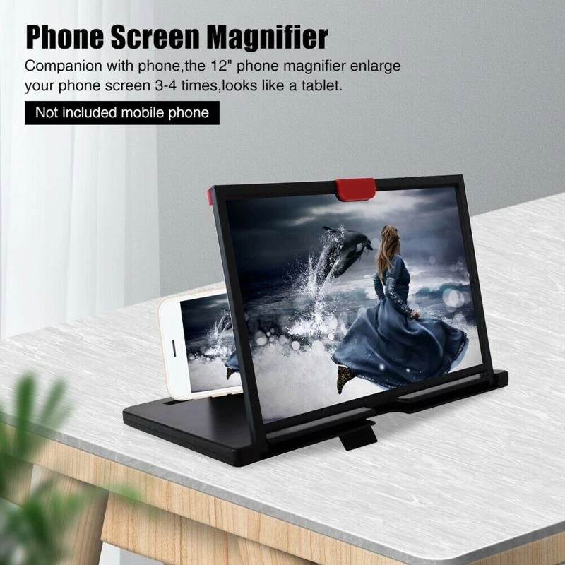 10/12 Inch 3D Mobile Phone Screen Projection Amplifier Smartphone Desktop Bracket Universal Cellphone Screen Magnifier phone screen amplifier
