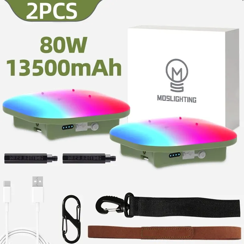 ตัวเลือกสินค้า ไฟอัจฉริยะชาร์จได้แคมป์ปิ้ง 13500mAh ซิงค์เพลงแสง RGB