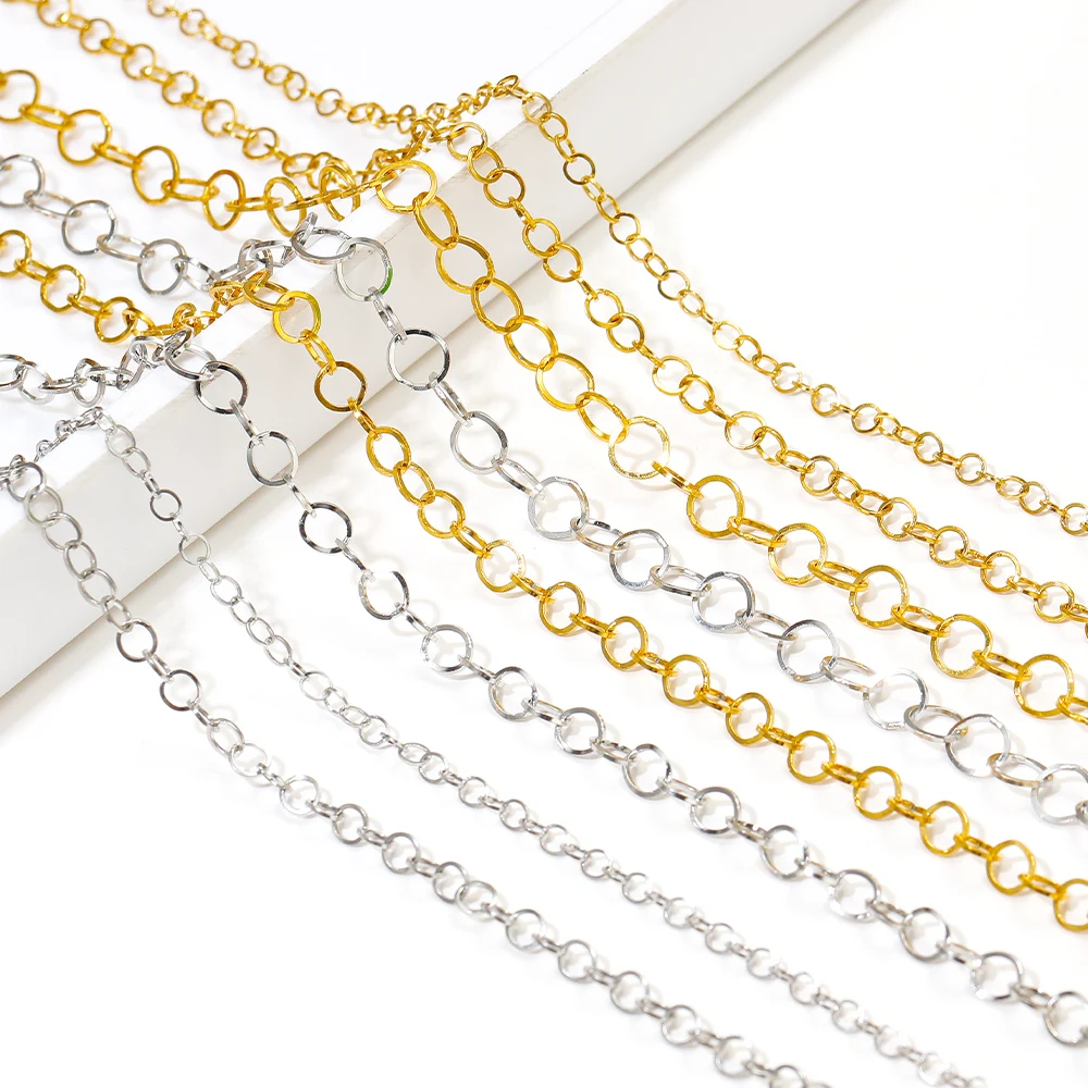 2 Meter Edelstahl 2–6 mm Polier-O-förmige Ketten für DIY handgefertigte Kette Halskette Zubehör Schmuckherstellung Materialien Bulk – Detail 1