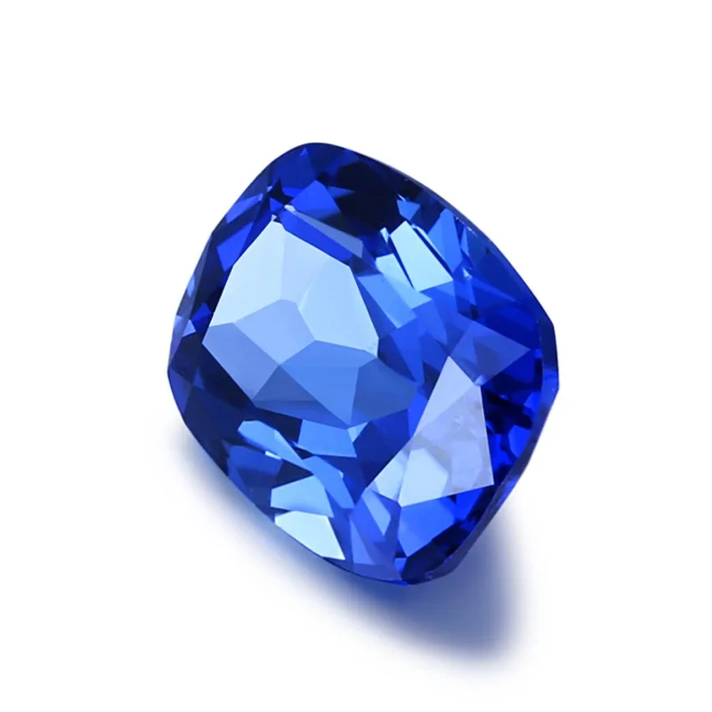 Lab Grown Sapphire Royal Blue Hand Cut Rectangle Cushion Shape Gemstone for DIY Charms Jewelry Making Selectable AGL Certificate