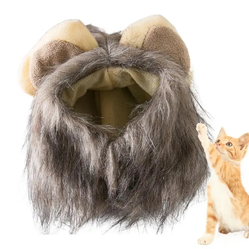 Lion Wig For Dogs Funny Lion Mane Pet Lion Mane Costume Funny Lion Mane Realistic Headwear For Dogs Comfortable Fit Adaptable