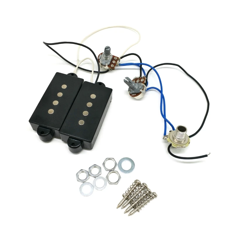 

Prewired Wiring Harness with P Bass Humbucker Pickup Set 1 Tone 1 Volume 1