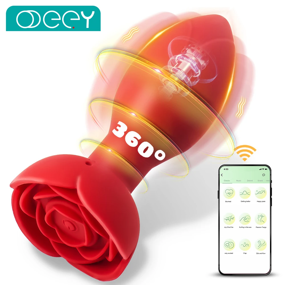 20 Modi Rotation Vibrierender Analplug Vibrator App Fernbedienung Männliches Prostata-Massagegerät Klitoris Hintern Stimulation Sexspielzeug für Frauen