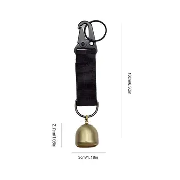 Portable Camping Bells Loud Metal Bell Pendant Warning Bell For Pets Outdoor Brass Wind Chime Keychain Hiking Survival Tool 6