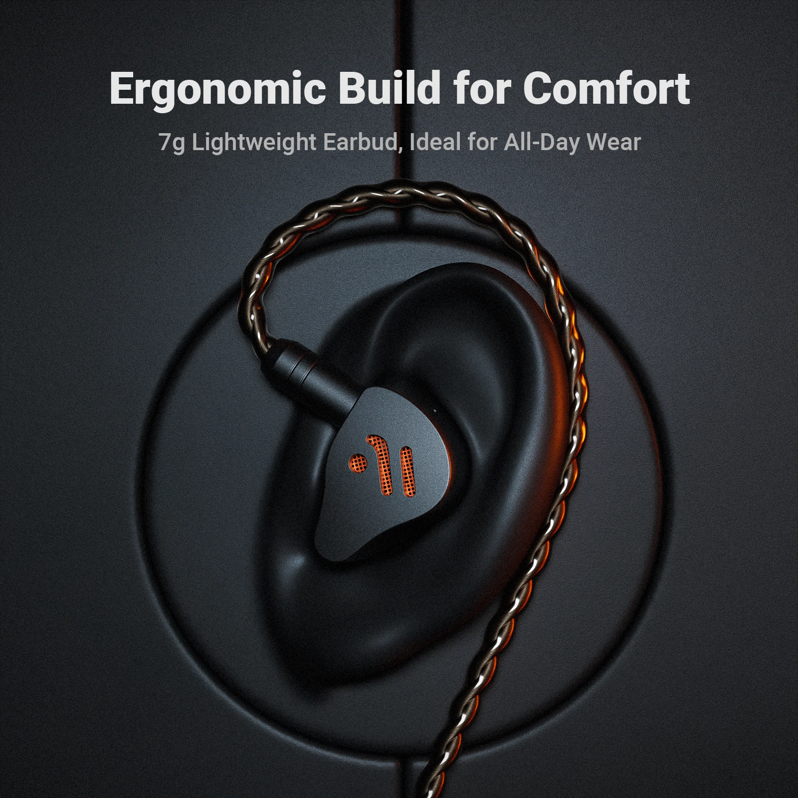 Fosi Audio IM4 Hifi Wired Earphones Open-Back Dynamic Drivers IEM