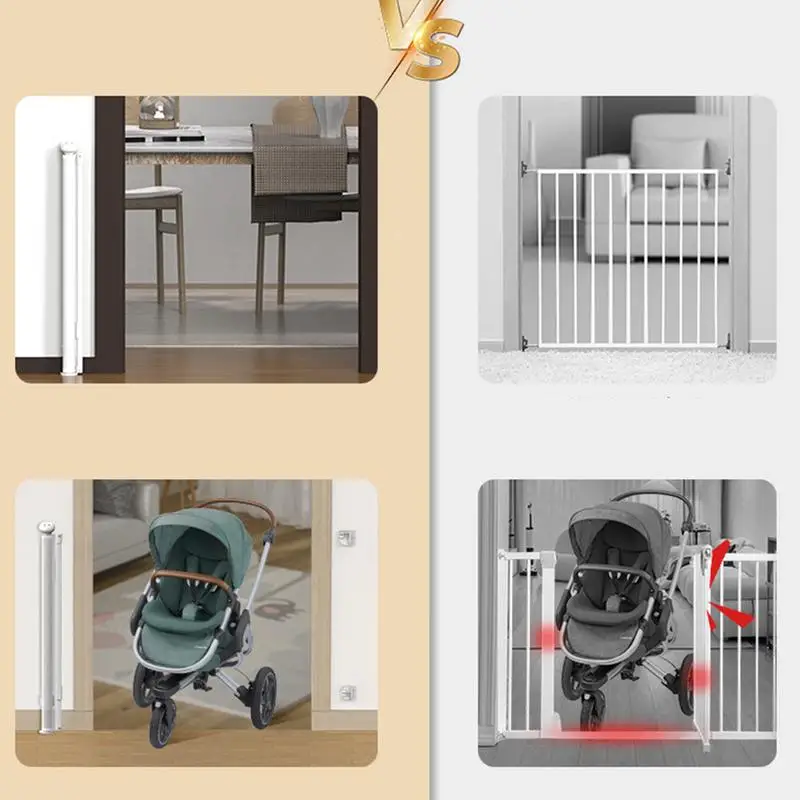 Dog Safety Gate Pet Indoor Gate Retractable For Doorway Keep Pets Out Dog Puppy With Mounting Accessories For Front Doors