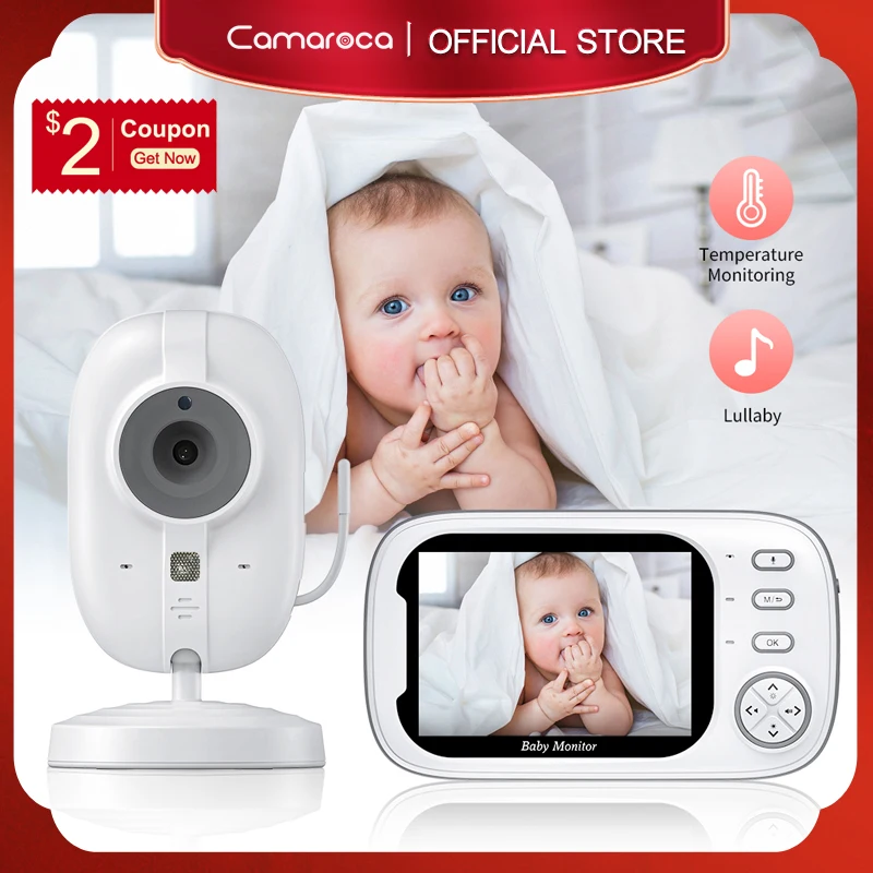 Wireless Baby Monitor Video Baby Monitor Camaroca Baby Monitor 2.4G Wireless With 3.5 Inch Security Camera 2 Way Audio Talk Night Vision Temperature Monitoring Baby Item