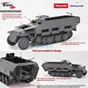 During World War II Germany transported half tracked tanks remote-controlled finished tanks TORRO brand tanks and Haifeng models 4