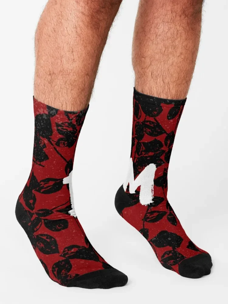 DeMo Violator Texture Black & Red Socks hiking essential Luxury Woman Socks Men's