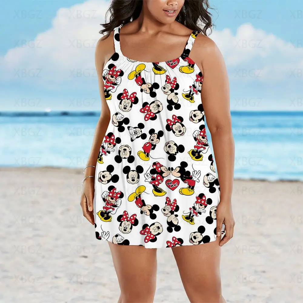 Summer Dresses Woman Plus Size Outfits Minnie Mouse Free Shipping Sling Disney Sexy Sleeveless Boho Mickey Loose - Plus Size Dresses AliExpress