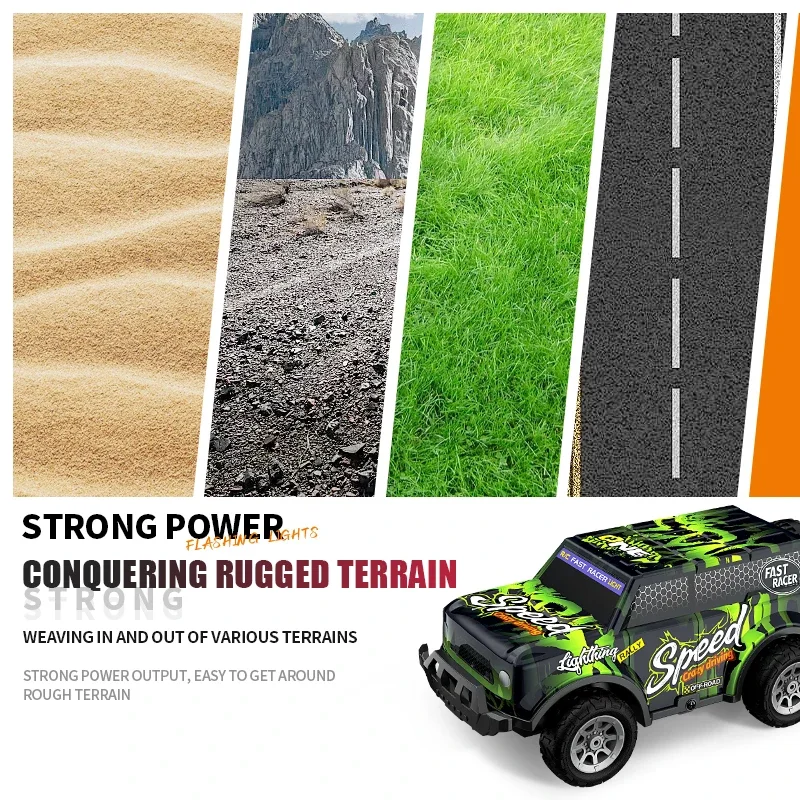 RC Car Off-road with Luminous Light 2.4G Remote Control Car Climbing Car Racing Drift Vehicle Buggy Electric Model Car Christmas