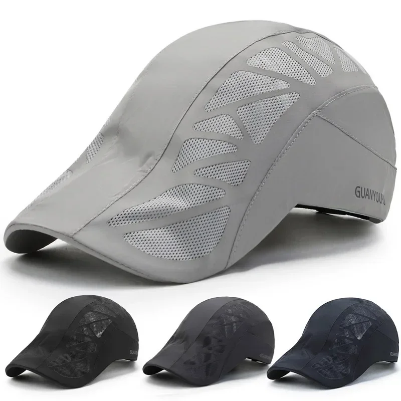 Men's Summer Sun Protection Hat Light and Thin Quick Drying Breathable Mesh Duck Tongue for Golf baseball caps,sports sun hats,golf caps