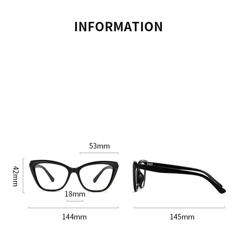 Anti Blue Rays Cat Eye Nearsighted Glasses For Women Fashion TR90 Computer Optical Prescription Eyeglasses 0 -0.5 -0.75 To -6.0 2