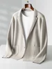 Autumn Winter Men Cashmere Sweater Button Cardigan Turn-Down Collar 100% Merino Wool Pocket Knitwear Soft Casual Fashion Coat 2