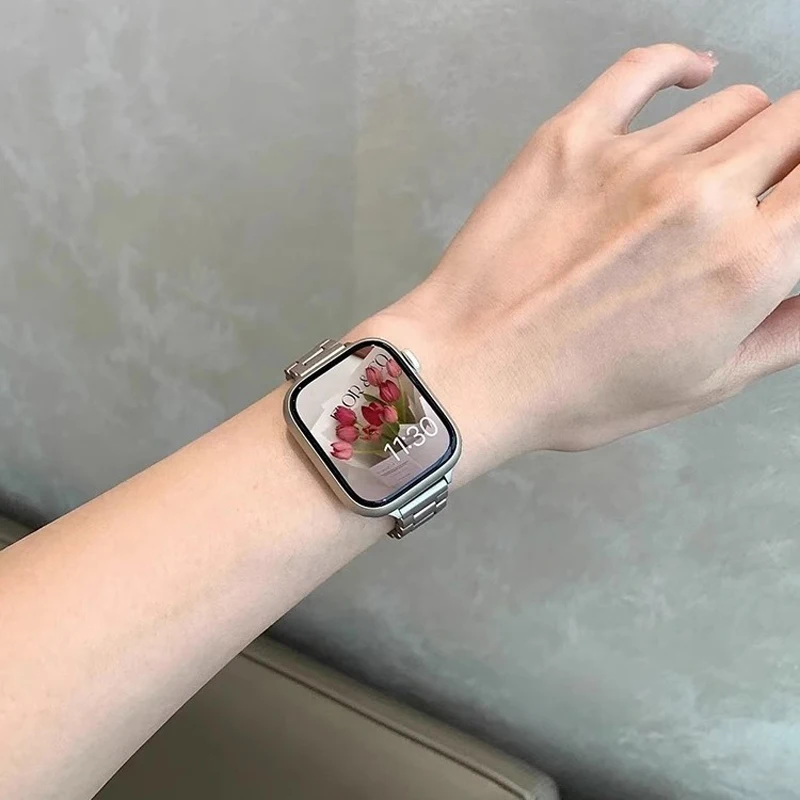 Starlight Strap For Apple Watch Band 38/40/41Mm, 42/44/45Mm/49Mm Metal Smartwatch Accessory Wrist Bracelet Iwatchs9Ultras8Se2S65