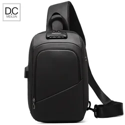 Anti-theft Men's Bags Safety Password Crossbody Bag Shoulder Male Waterproof Short Trip Chest Bag Pack for Men