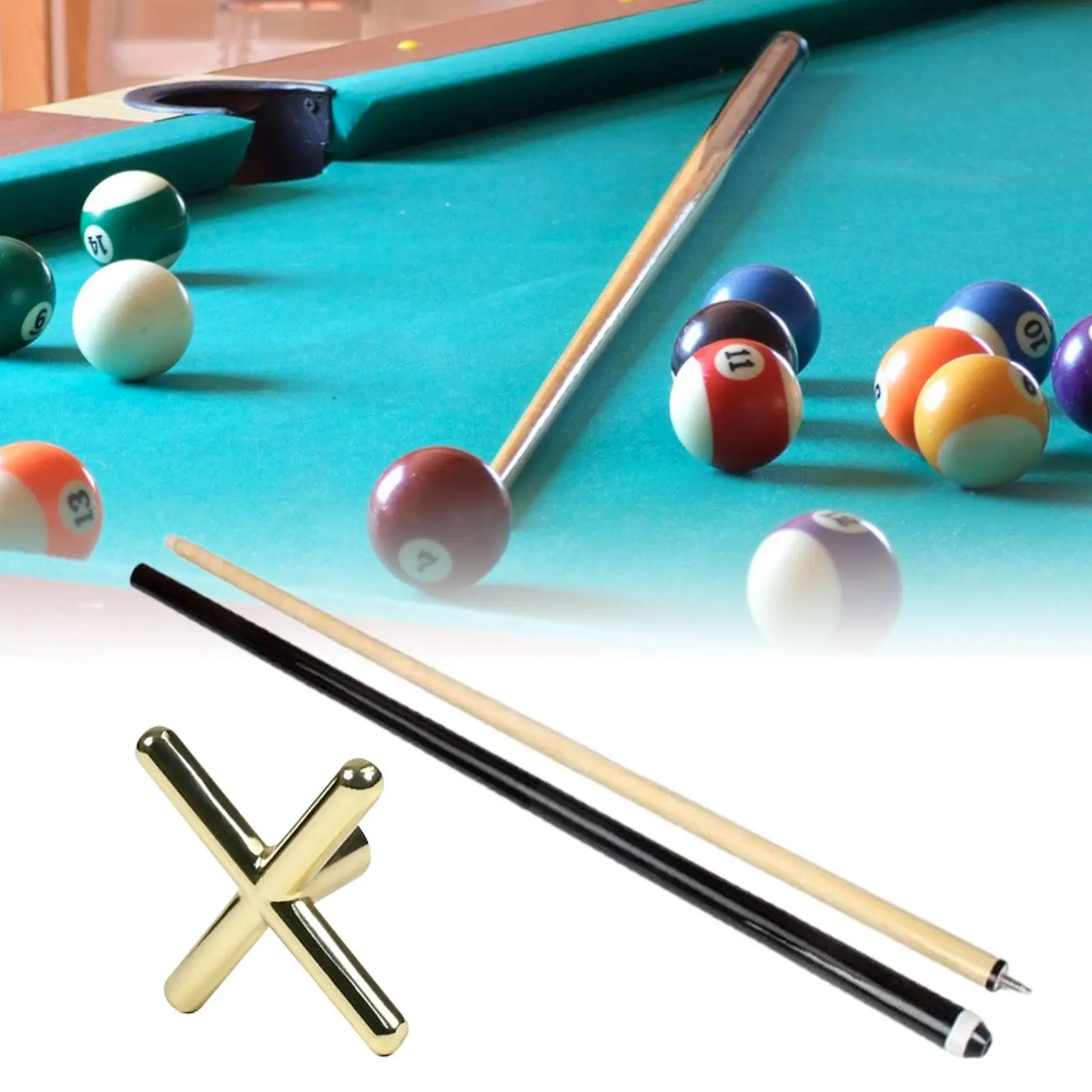 Billiards Pool Cue Bridge Stick Set Billiard Bridge Head and Pool Cue Stick Easy Disassemble Billiard Cue Bracket for Clubs