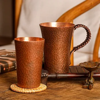 Pure Copper Coffee Cup Purple Copper Small Tea Cup and Beer Cup Mugs