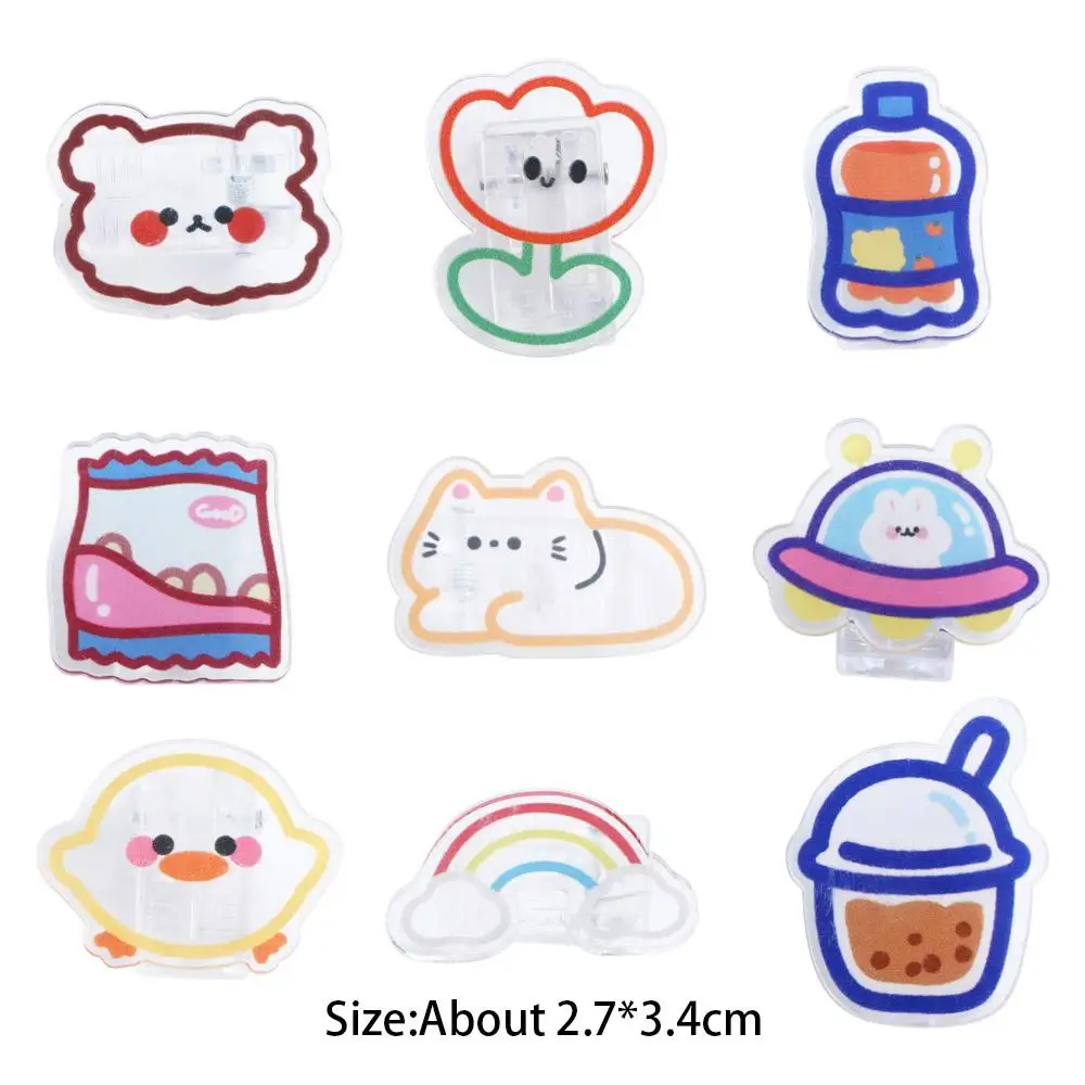 Desktop Organizer Set: Cartoon & Transparent Binder and Paper Clips with Snack Sealing Clips