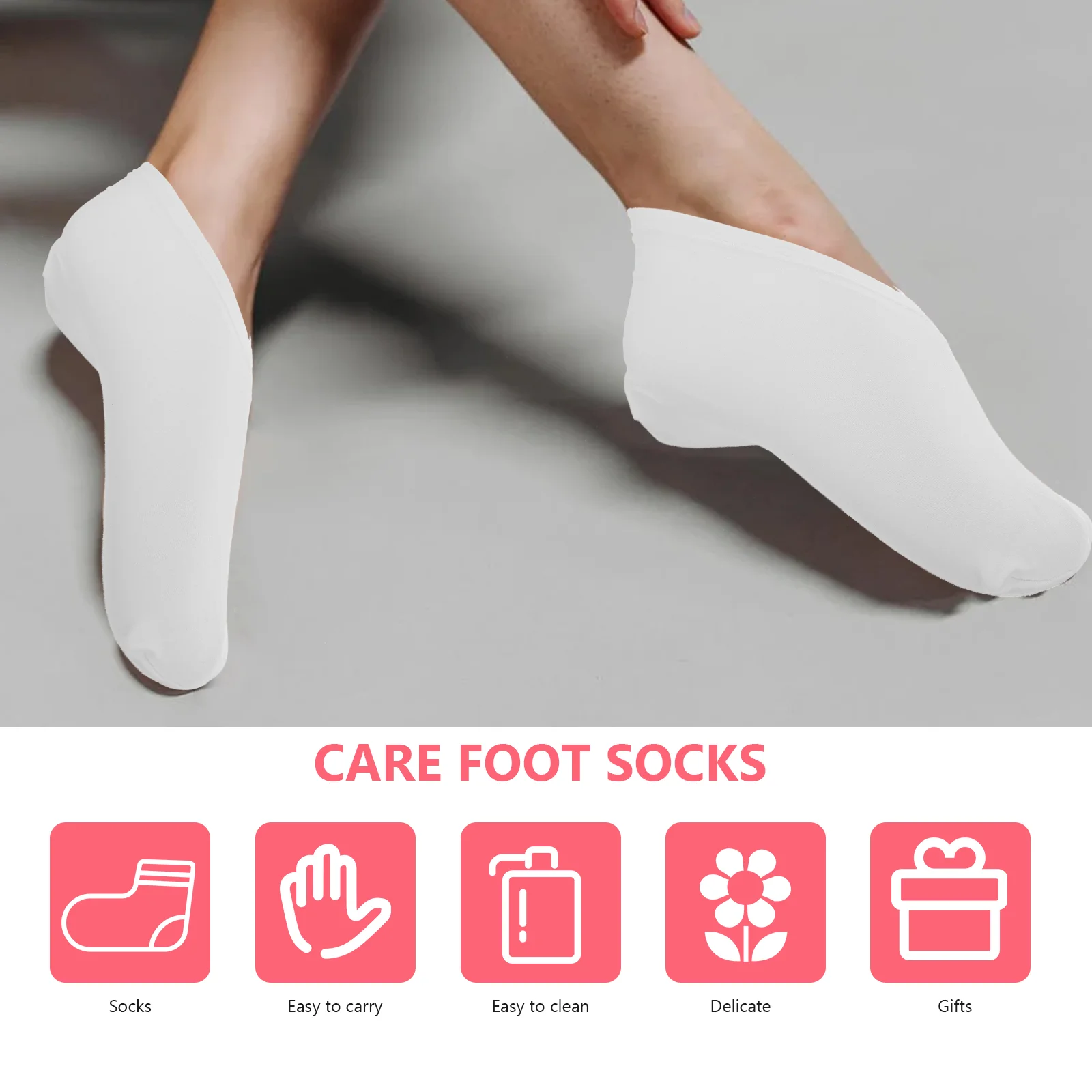 

4 Pairs Moisturizing Socks Foot Care Covers Ship Anti-crack Stretch Stretchy Cotton Spandex Ankle