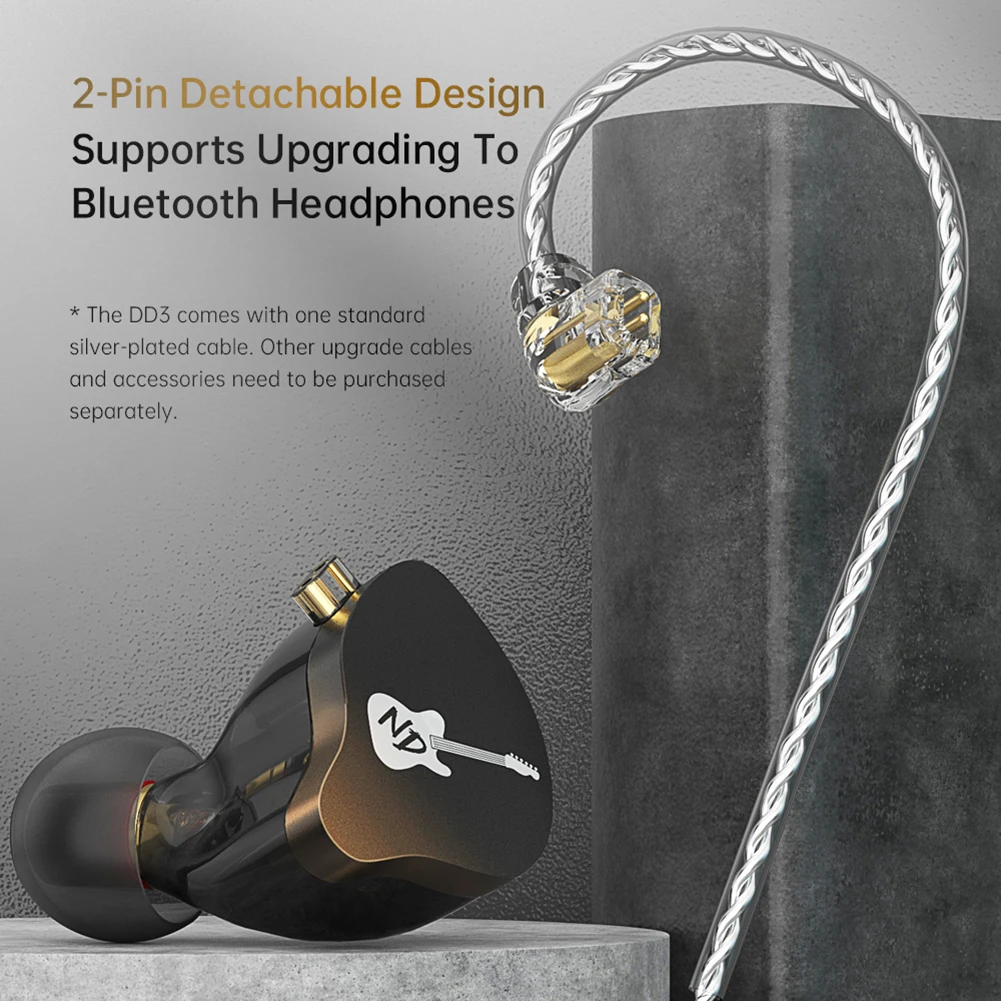 Fone de Ouvido Dinâmico com Monitor Cancelamento de Ruído Plug Earbuds Tom Ajustável Esportivo Corrida Dinâmico com Fio nd Dd3 35 mm - Image 2