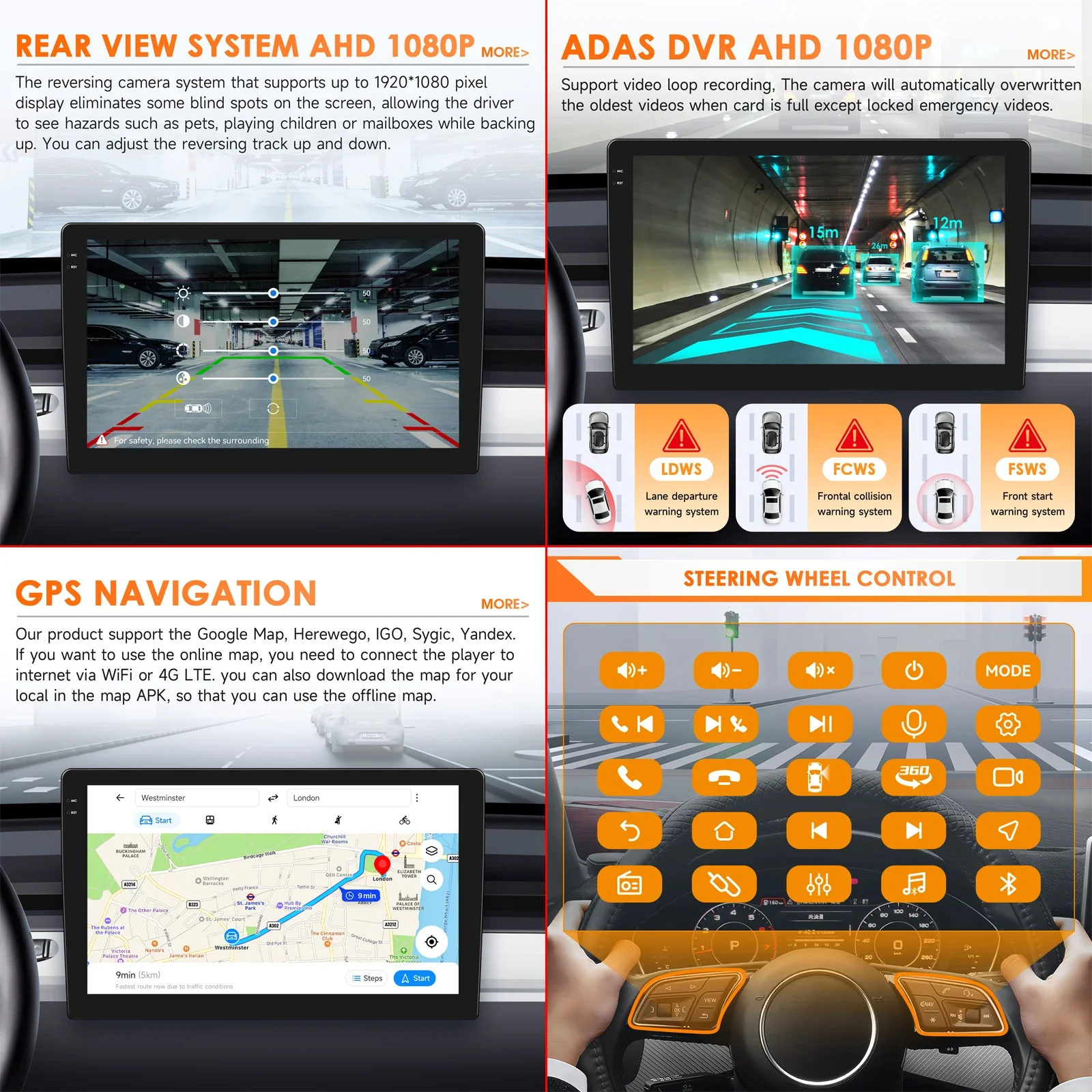 Radio de Coche Android Hizpo 2Din de 9 Pulgadas para Volvo XC90 2004-2014, Auto CarPlay, Estéreo, BT, 4G, DSP, RDS, Navegación GPS, Snapdragon 6115, 360 ° CAM 3