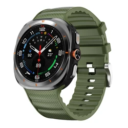 Peakform Sports Silicone Nylon Watchband - Durable Strap Bracelet for Galaxy Watch Ultra (Army Green)