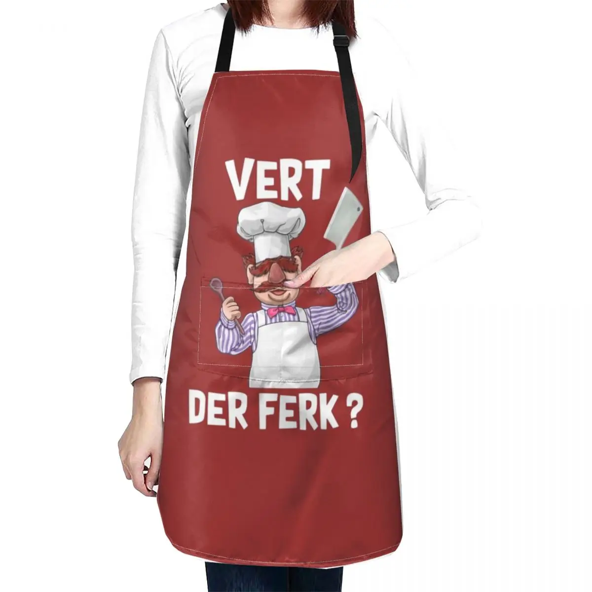 

Swedish chef vert der ferk shirt Apron Smock for hairdressing Chef Accessory kindergarten teacher apron Home And Kitchen